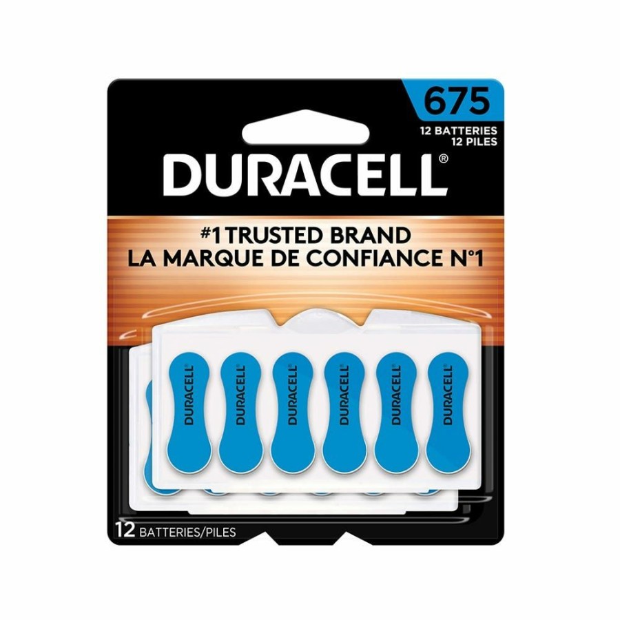 Hot Duracell Size 675 Blue Hearing Aid Batteries, 12 Pack Household Batteries