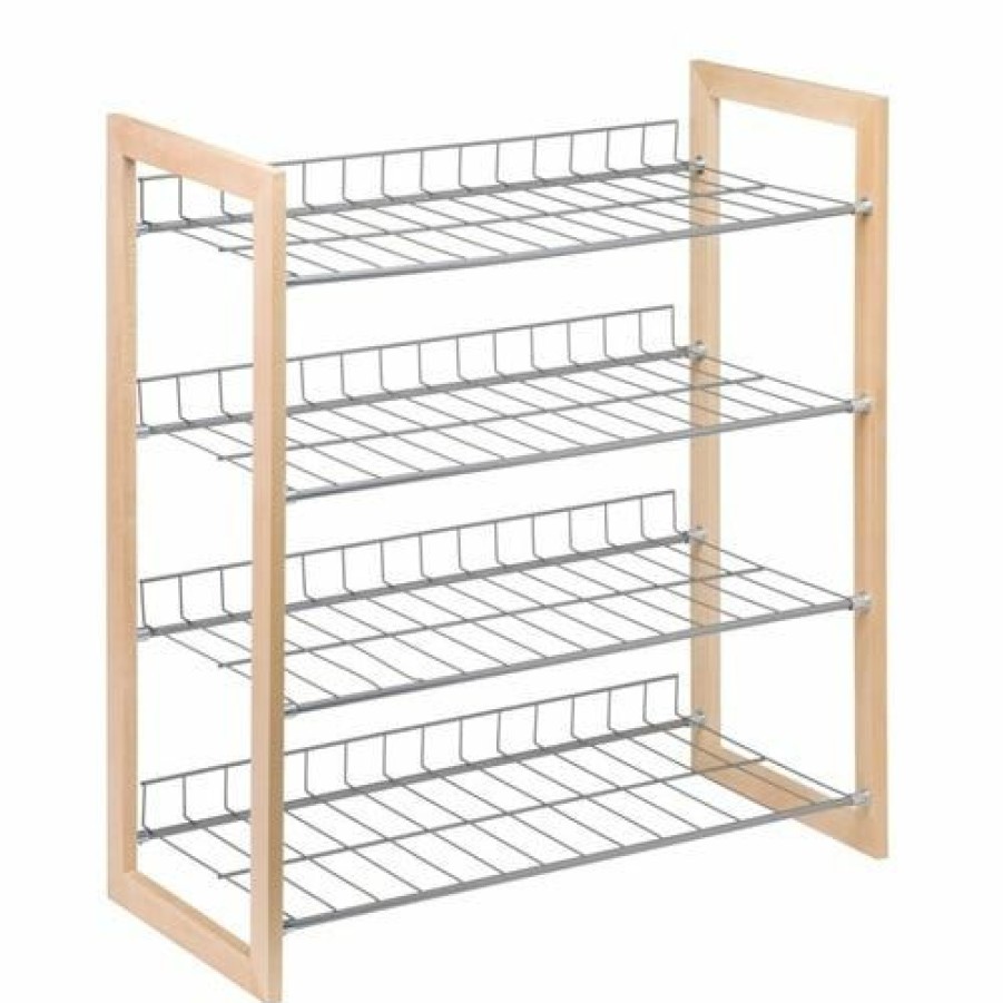 Online Honey-Can-Do Honeycando 4Tier Wood Frame Closet Accessory Storage Shelf Sho01384 Closet Organization