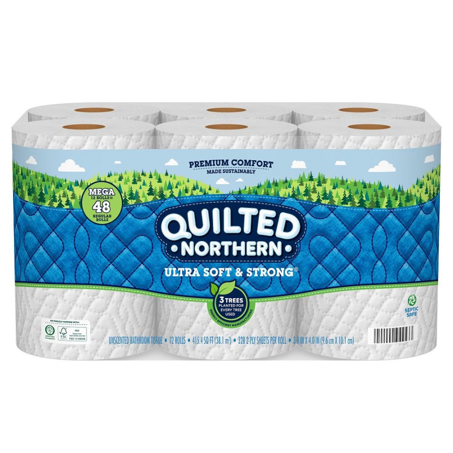 Wholesale Quilted Northern Ultra Soft & Strong Toilet Paper, 12 Mega Rolls