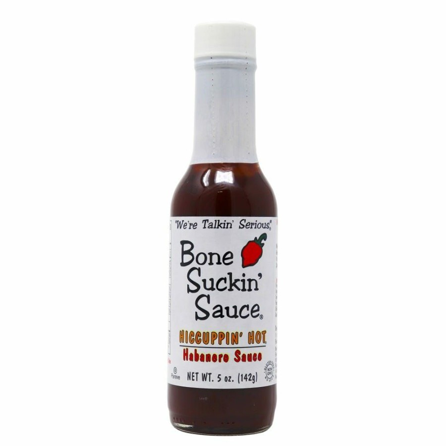 Hot Bone Suckin' Sauce Hiccuppin' Hot Habanero Sauce, 5 Oz. Condiments & Sauces