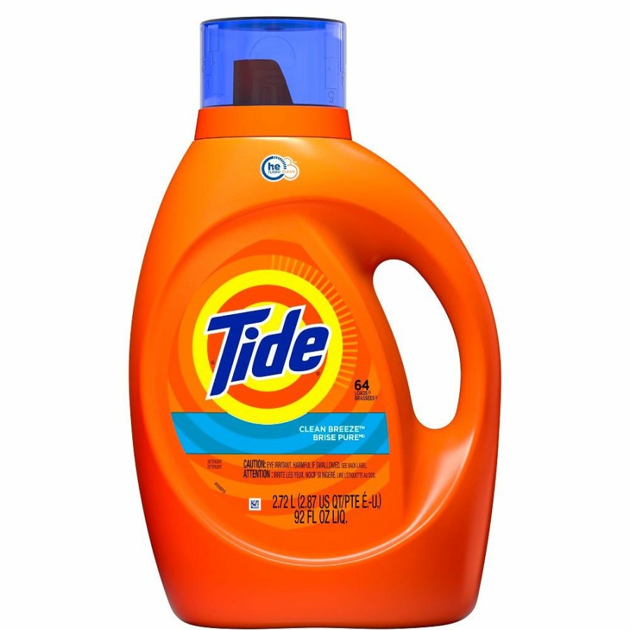 Best Procter And Gamble Distributing Tide Liquid 2X He Clean Breeze 92Oz 64Ld Laundry Detergent