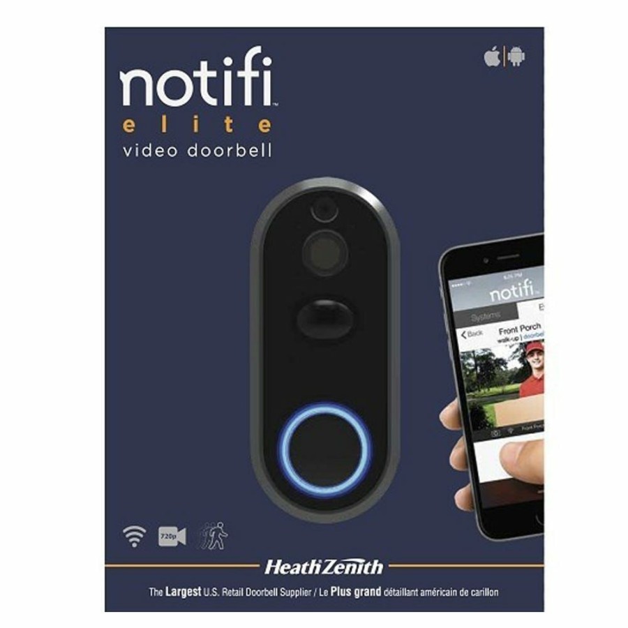 Best Heath Zenith Notifi Elite Video Doorbell Sl-3012-00 Surveillance