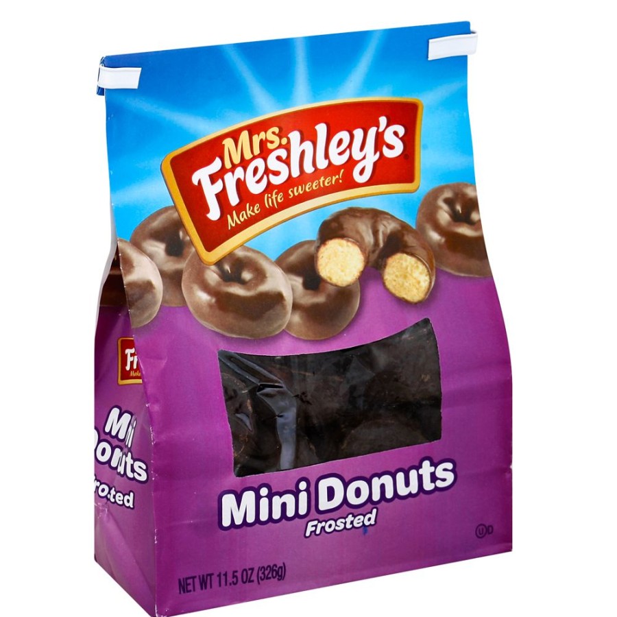 Hot Mrs. Freshley'S Mrs Freshley'S Chocolate Frosted Mini Donuts, 11.5Oz Bag Snacks