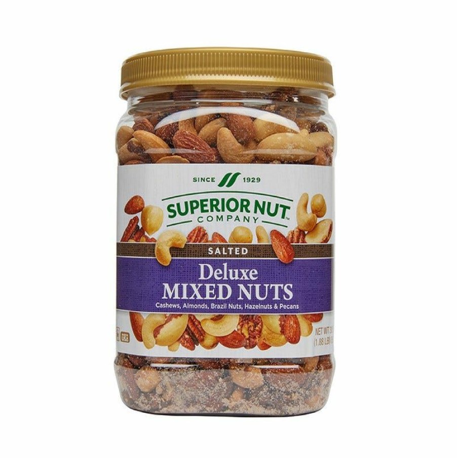 Best Superior Nut Company Salted Deluxe Mixed Nuts No Peanuts, 30 Oz.