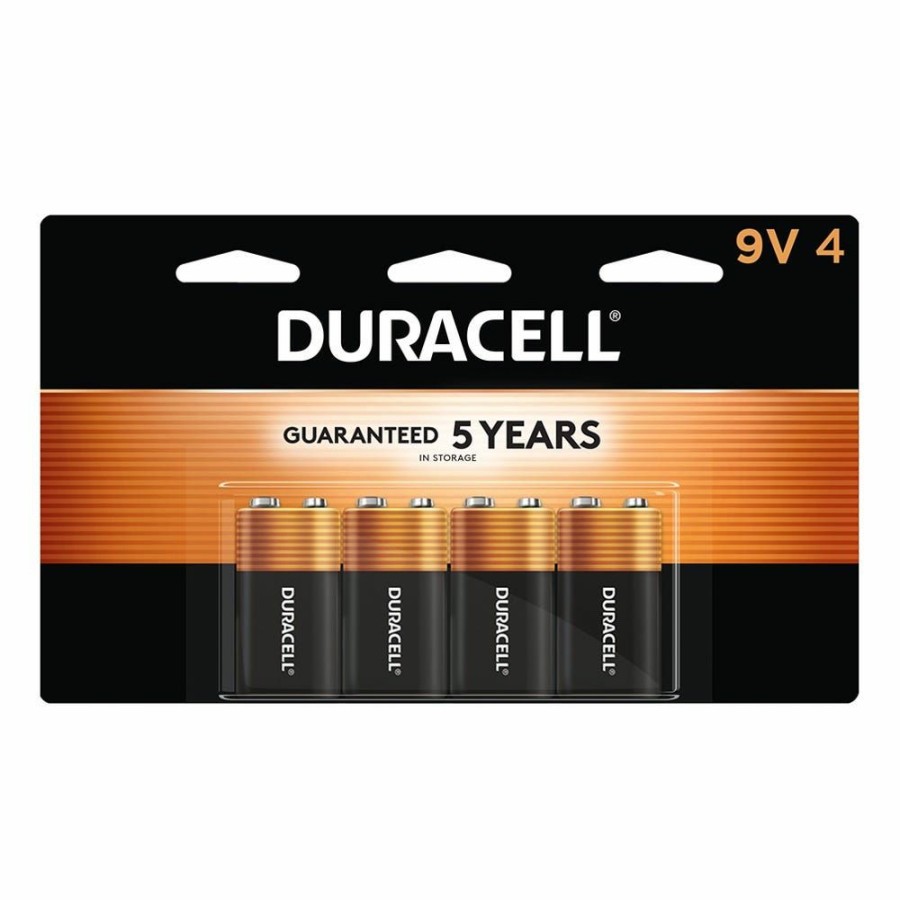 Hot Duracell Coppertop 9V Alkaline Batteries, 4 Pack Household Batteries