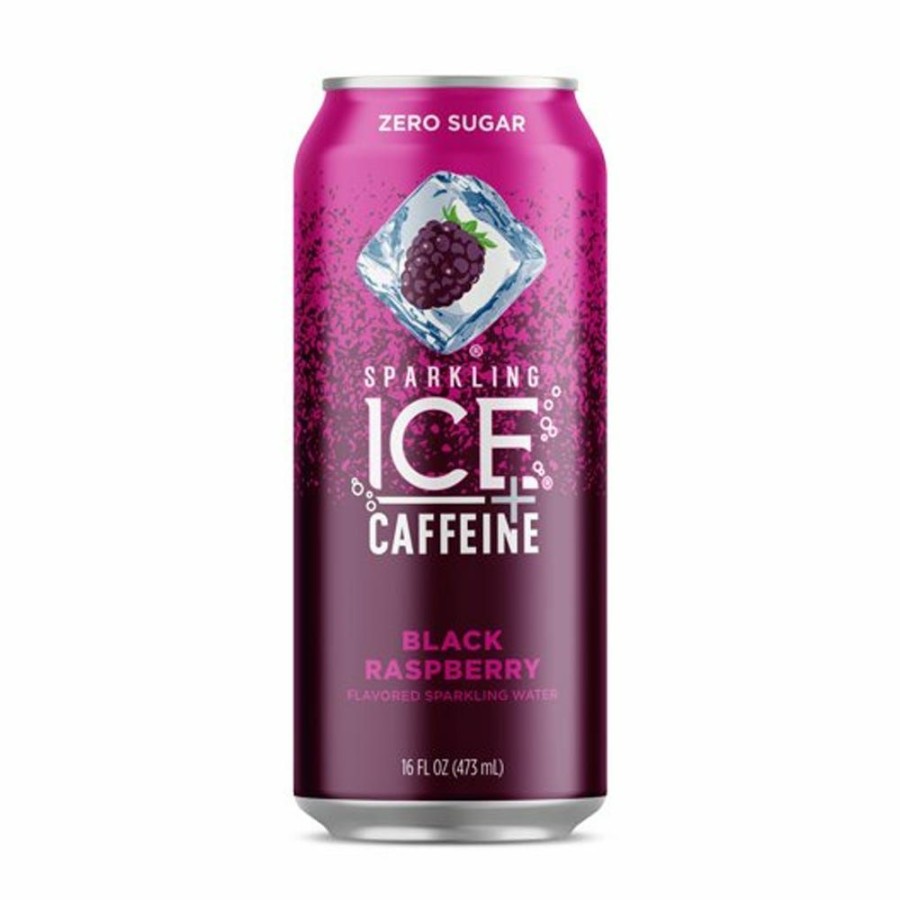 Hot Sparkling Ice +Caffeine Black Raspberry Sparkling Water, 16 Oz.