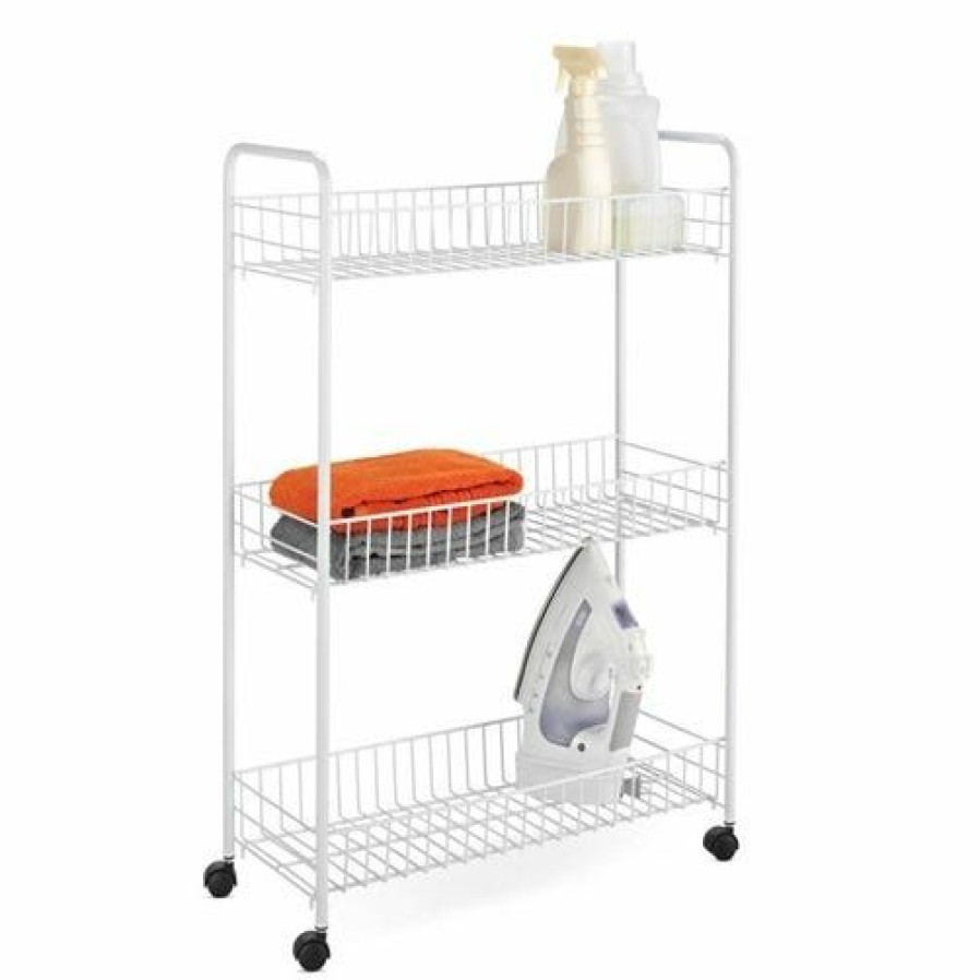 Online Honey-Can-Do Honeycando 3Tier White Laundry Cart Crt01149 Laundry Baskets