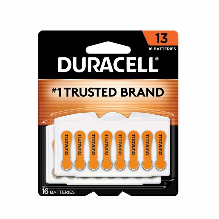 Clearance Duracell Size 13 Orange Hearing Aid Batteries, 16 Pack Household Batteries