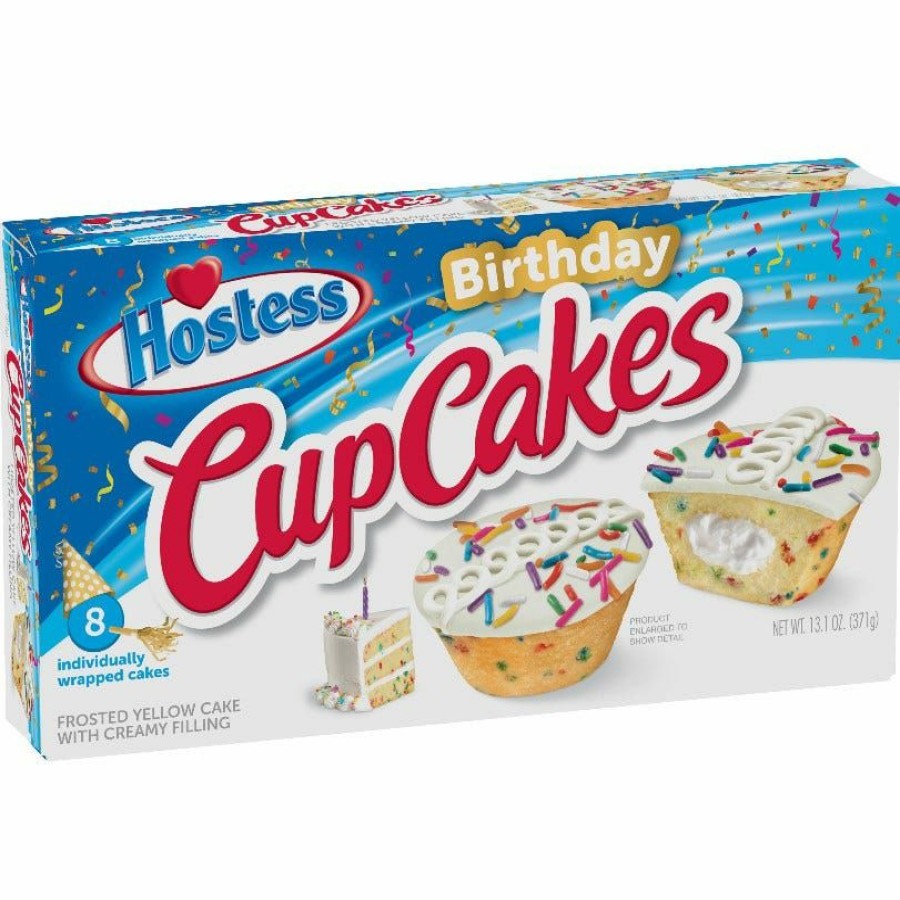 Clearance Hostess Birthday Cupcakes, 8 Count Snacks