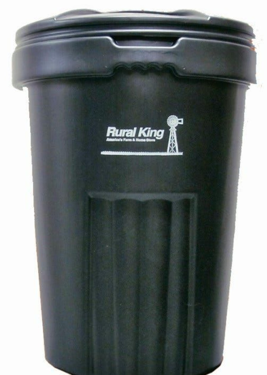 New Rural King 32 Gallon Plastic Garbage Can With Lid 30Prk Trash Can