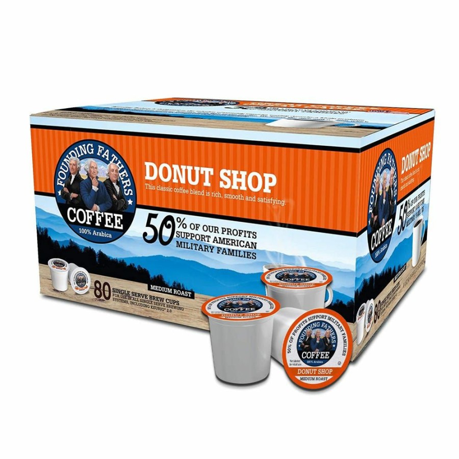 Wholesale Founding Fathers Donut Shop Single-Serve Coffee Pods, 80 Count Coffee Supplies