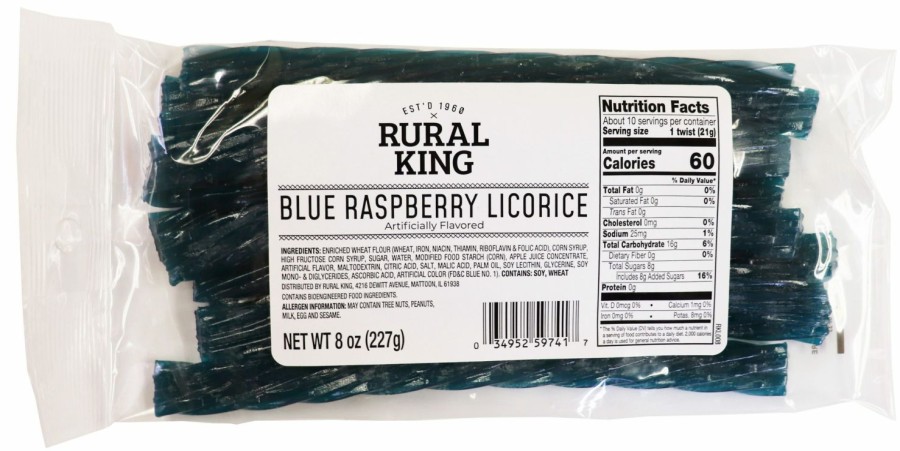 New Rural King Blue Raspberry Licorice Candy & Gum