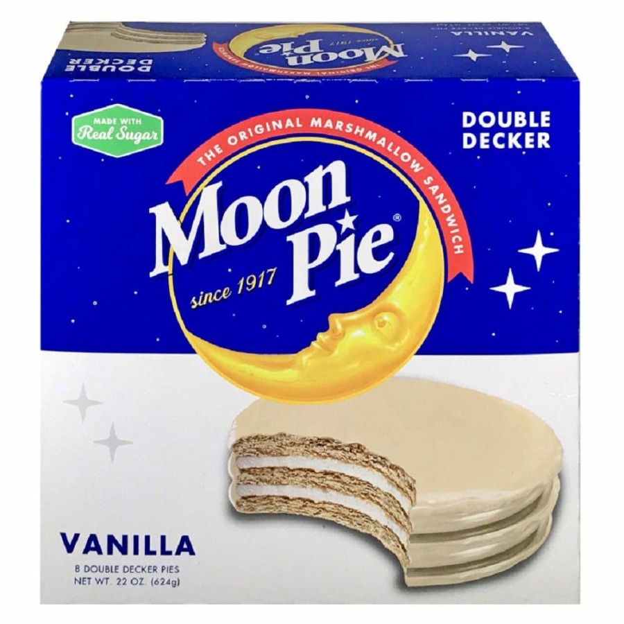 Clearance Moon Pie Double Decker Vanilla Marshmallow Sandwich, 8 Pack 64002 Cookies