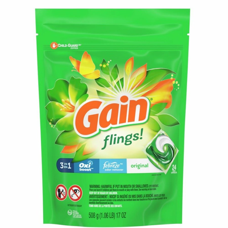 Best Gain Flings Original Pods, 24 Count 80354728 Laundry Detergent