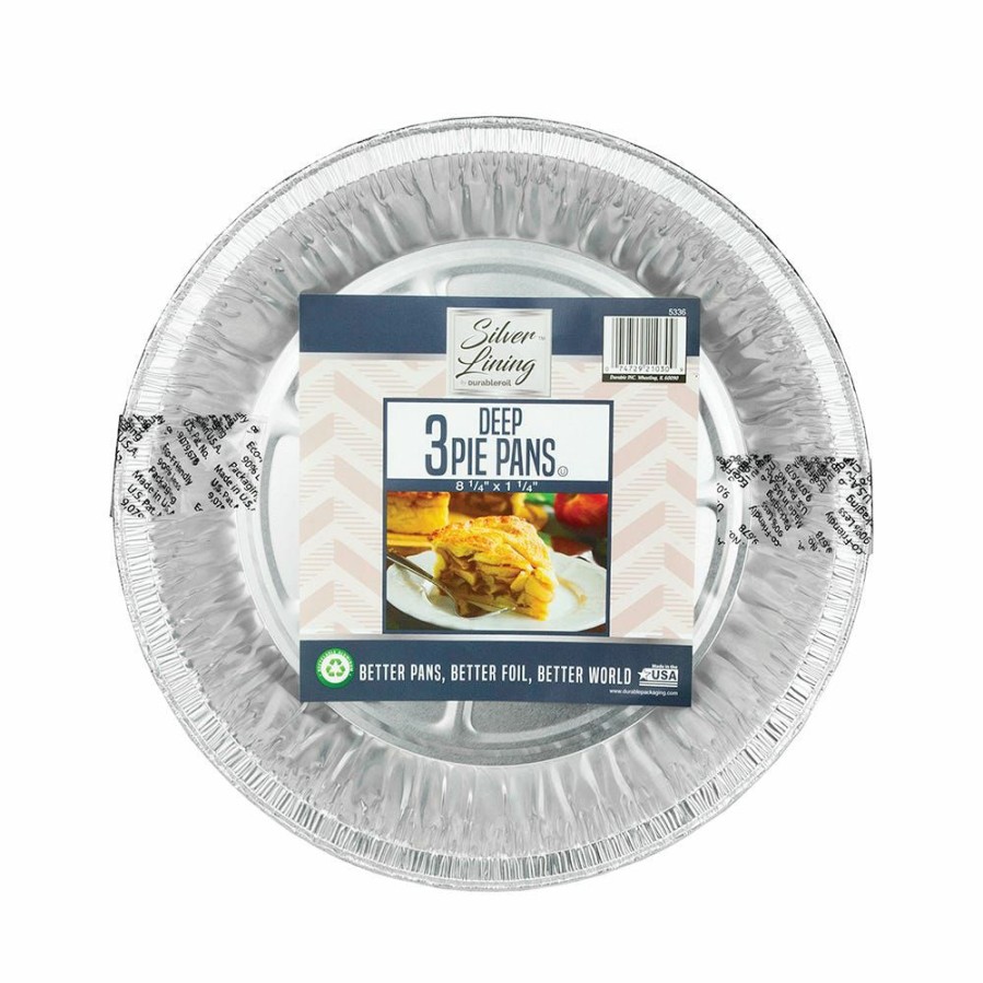 Best Silver Lining Aluminum Deep Pie Pans 3 Pack 49770016 Disposable Kitchenware