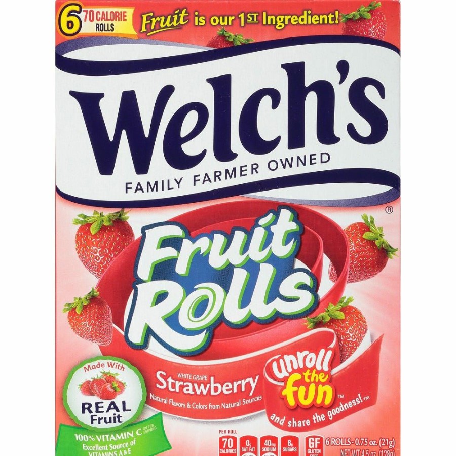 Hot Welch'S Strawberry Fruit Rolls, 4.5 Oz. Fruit Snacks