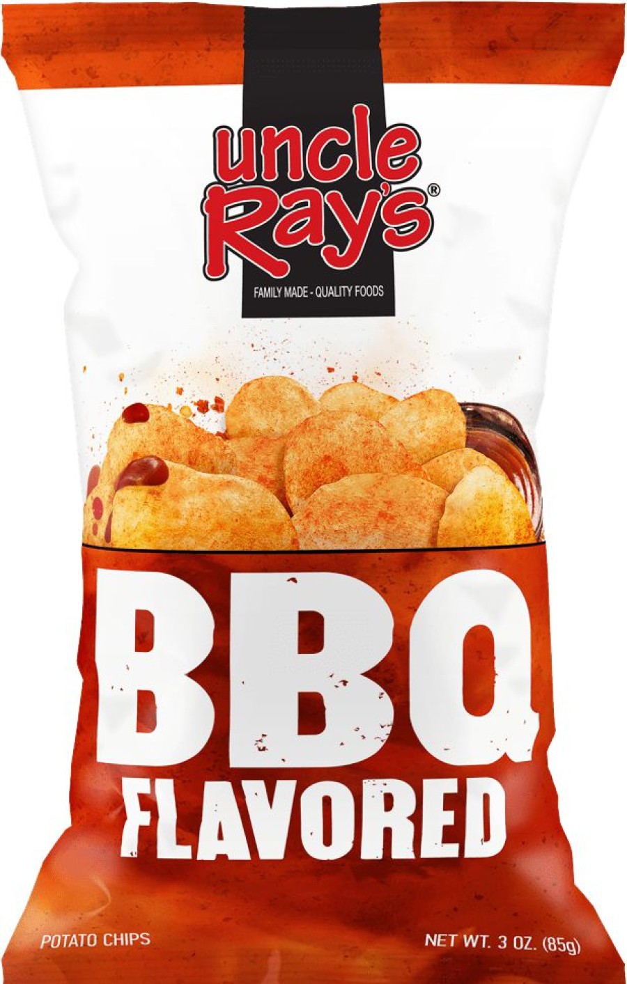 New Uncle Ray'S Bbq Flavored Potato Chips, 8Oz Chips & Crackers