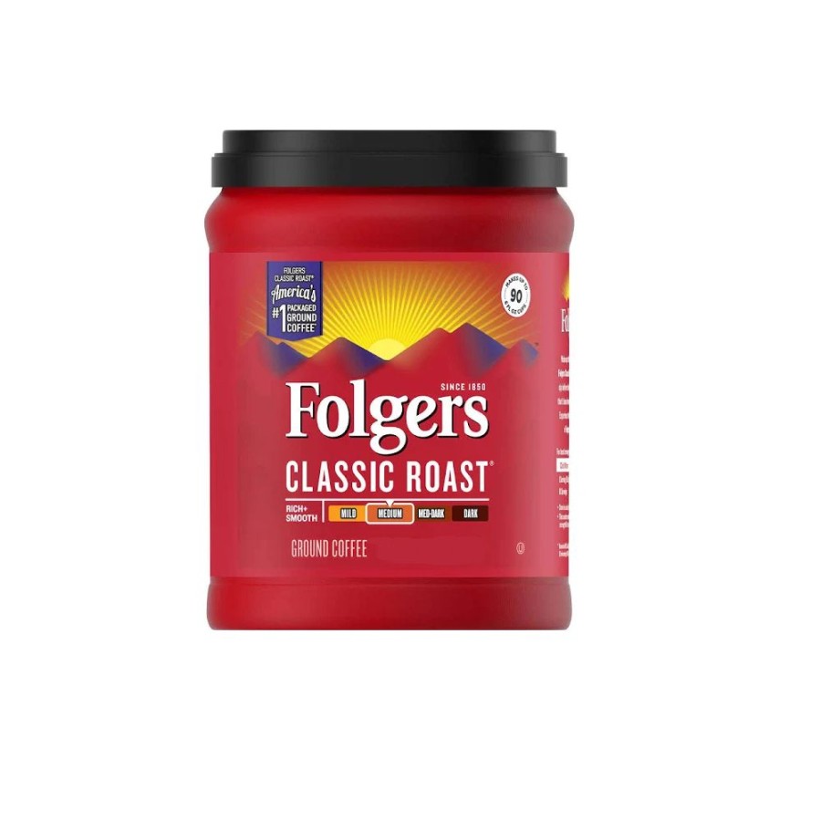 Best Folgers Classic Roast Ground Coffee, Medium Roast, 9.6 Oz Canister