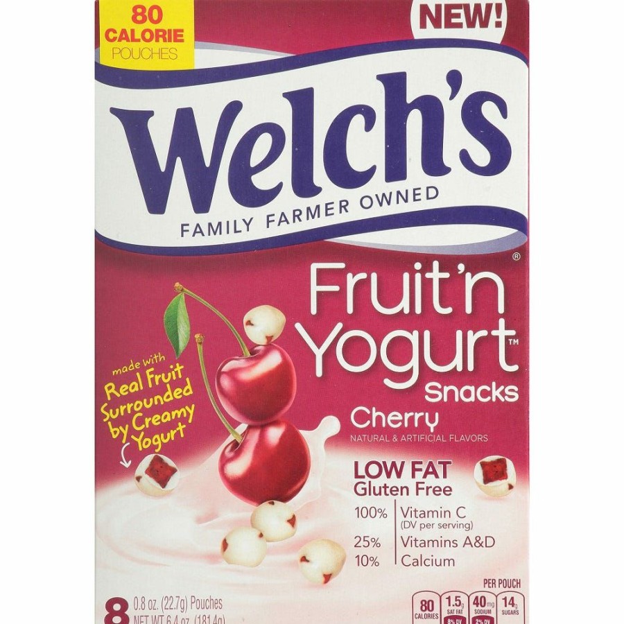 Clearance Welch'S Cherry Fruit 'N Yogurt Fruit Snacks, 8 Pouches