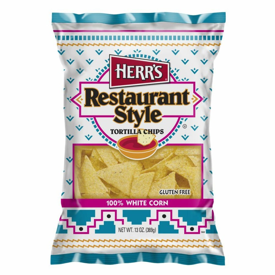 Best Herr'S Restaurant Style White Corn Tortilla Chips, 13 Oz Chips & Crackers