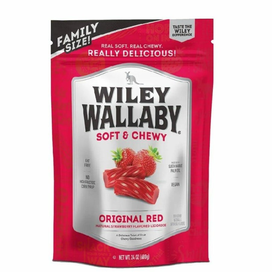 New Wiley Wallaby Australian Style Red Licorice, 24Oz.