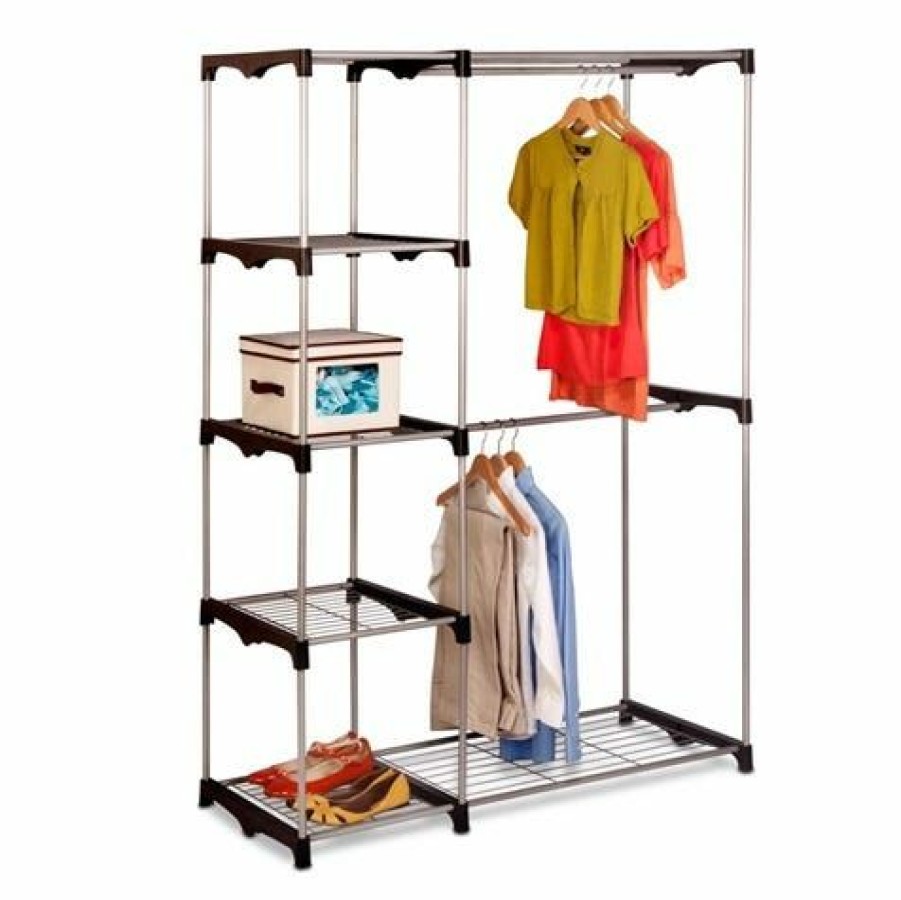 Online Honey-Can-Do Honeycando Double Rod Freestanding Closet Wrd02124 Laundry Baskets