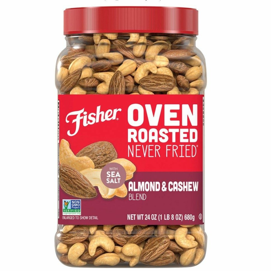 Online Fisher Oven Roasted Never Fried Almond Cashew Mix, 24 Oz. Mixed Nuts