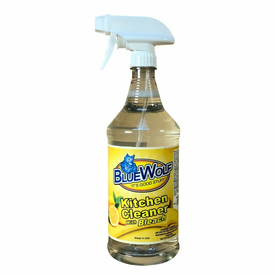 Hot Blue Wolf Kitchen Cleaner Lemon 32Oz Spray Bottle Bw-Kcq Cleaning & Janitorial Supplies