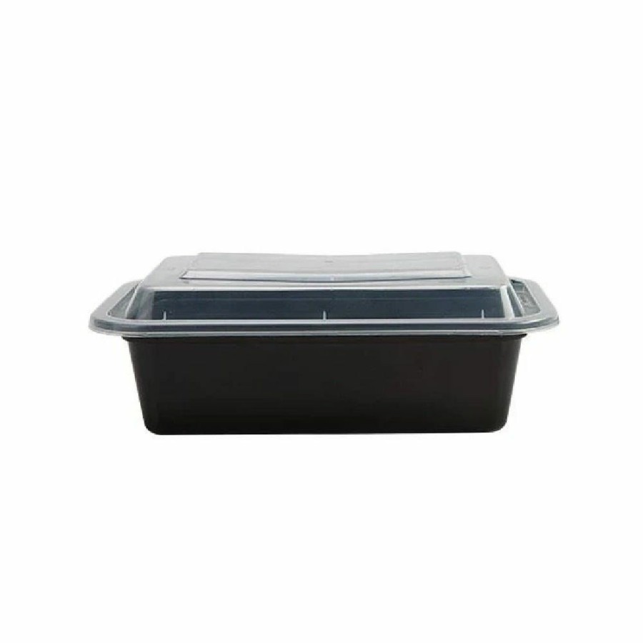 Wholesale Nicole Home Collection 8 X 6 Rectangle Container Black, 38 Oz. / 4 Count 02245 Disposable Kitchenware