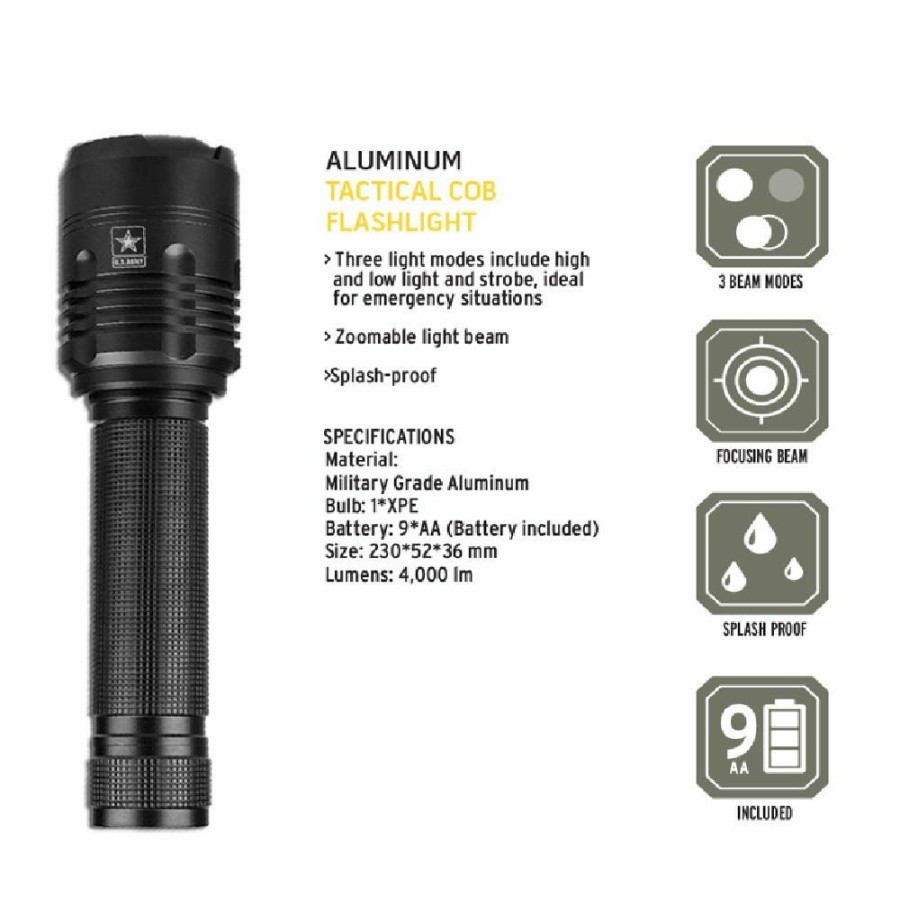 Online Us Army Flashlight 4000 Lumens 53773-Us Flashlights