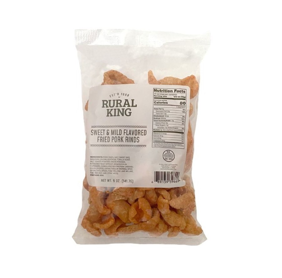 Clearance Rural King Sweet & Mild Pork Rinds, 5 Oz. Bag Chips & Crackers