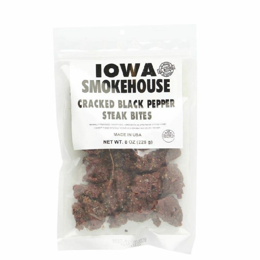 New Iowa Smokehouse Cracked Black Pepper Steak Bites, 8 Oz. Jerky