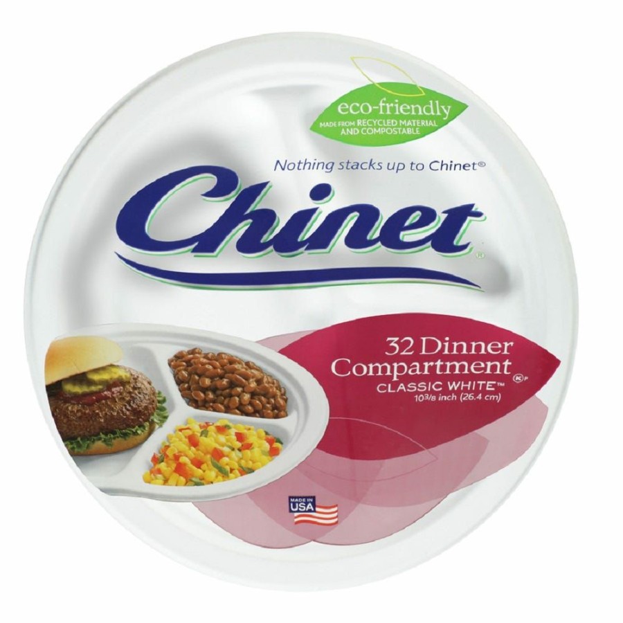 Wholesale Chinet 32 Count Dinner Compartment Plate 32227 Disposable Kitchenware