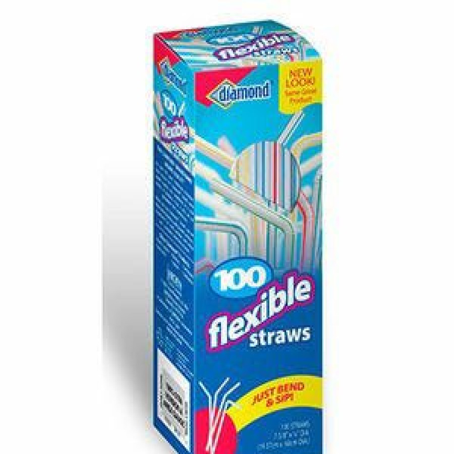 Online Diamond Flexible Straws, 100 Count 41426-34158 Kitchen Essentials