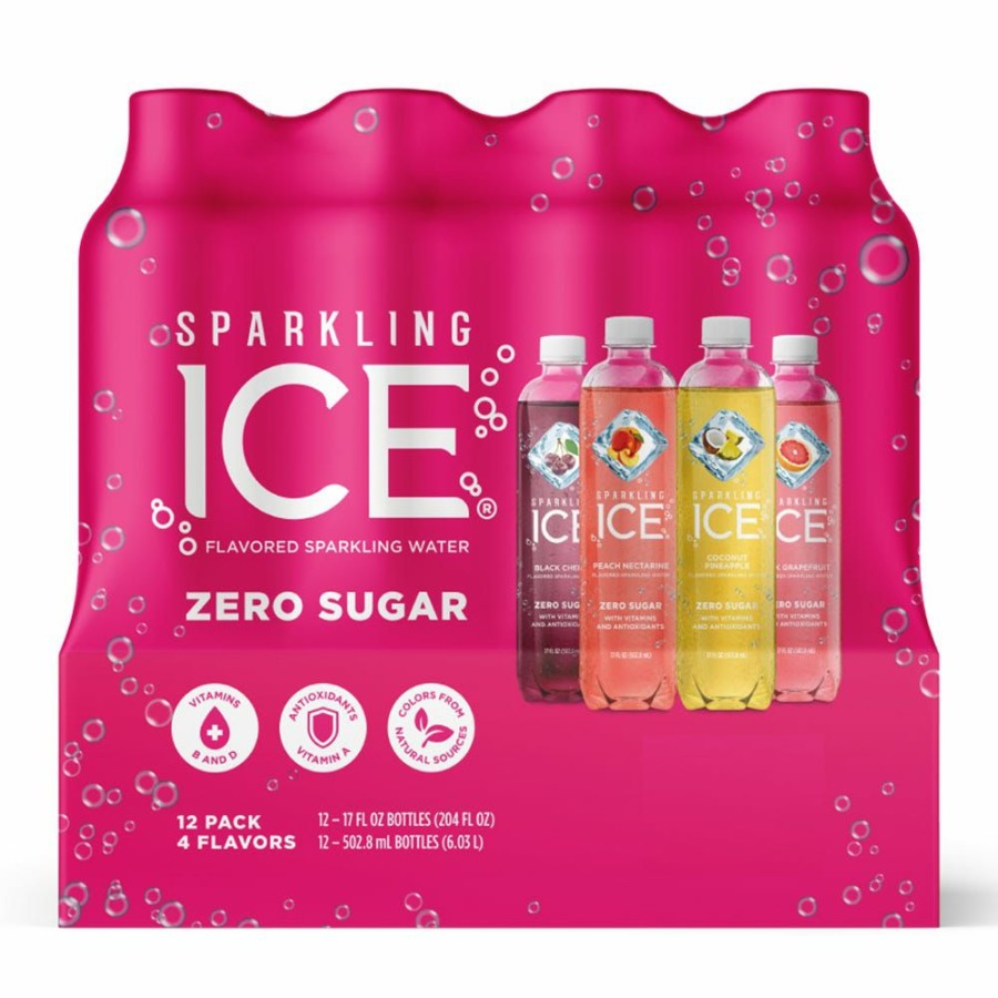 Clearance Sparkling Ice 17 Oz. Bottle Pink Variety, 12 Pack Water