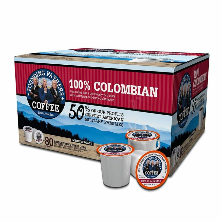 Wholesale Founding Fathers 100% Colombian Single-Serve Coffee Pods, 80 Count Coffee Supplies