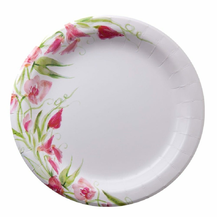 Hot Nicole Home Collection 7 Paper Plate Pink Floral, 48 Count 77070 Disposable Kitchenware