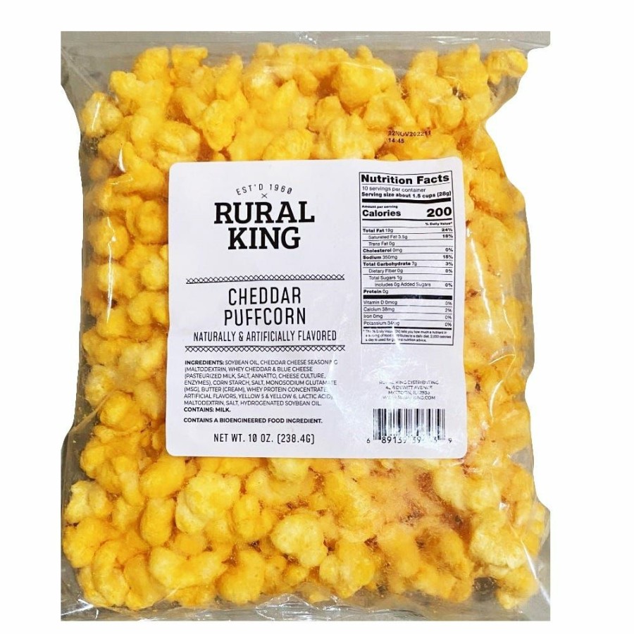 Wholesale Rural King Cheddar Puffcorn, 10 Oz. Bag Popcorn