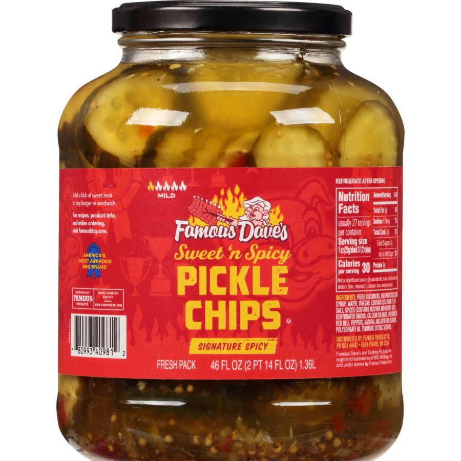 Wholesale Famous Dave'S Sweet 'N Spicy Pickle Chips 46Oz Pickles & Relishes