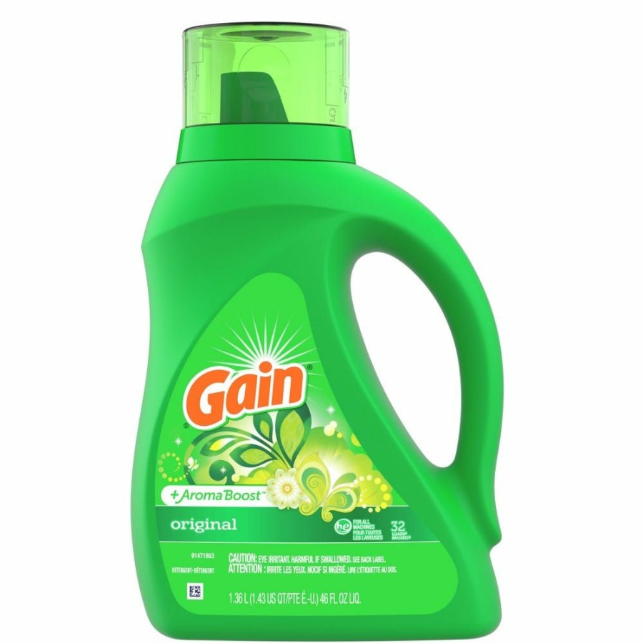 Clearance Gain Liquid 2X Hec Original Aroma Boost 32 Load, 46 Fl. Oz. 80365045 Laundry Detergent