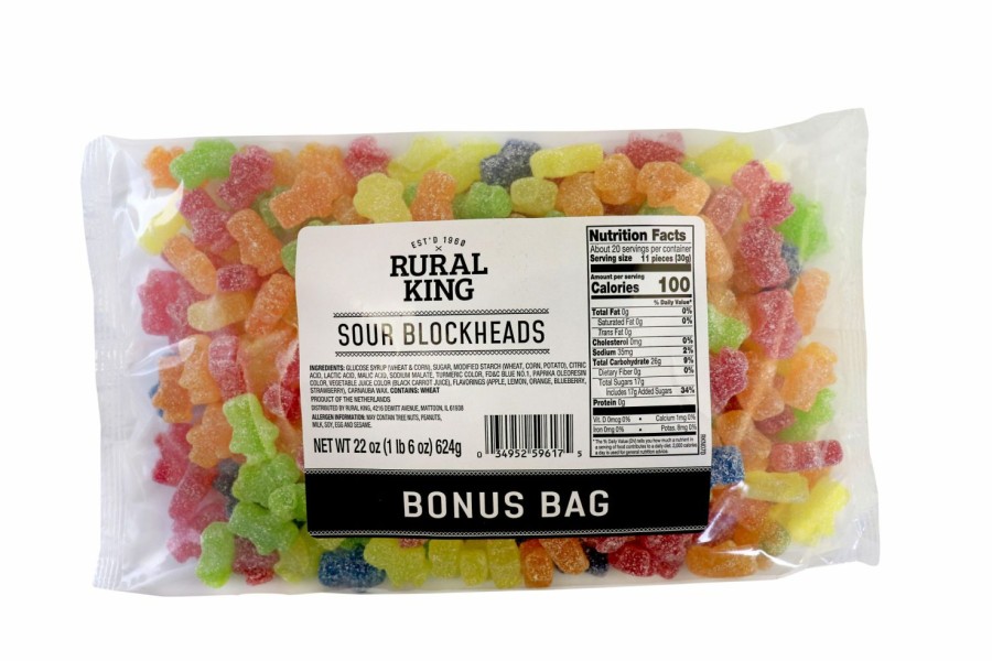 Clearance Rural King Sour Blockheads Bonus Bag Candy & Gum