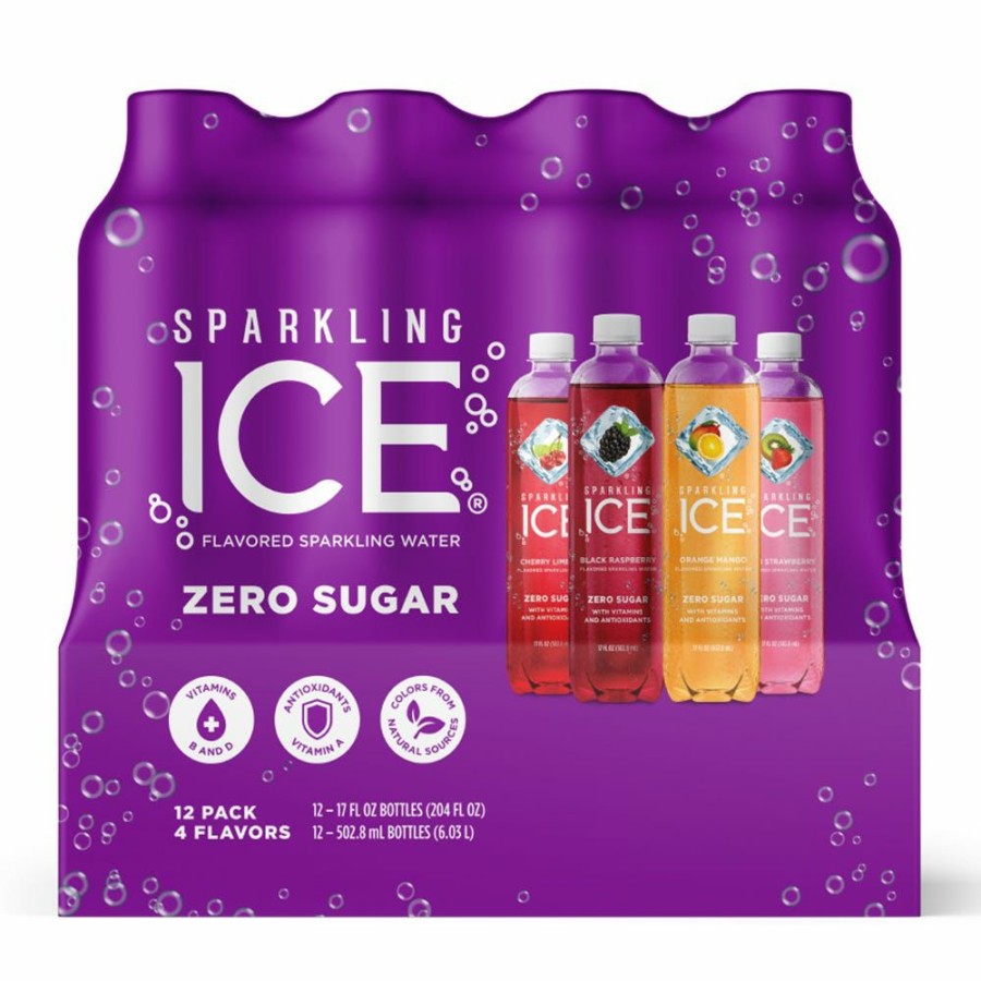 Clearance Sparkling Ice 17 Oz. Bottle Purple Variety, 12 Pack Water