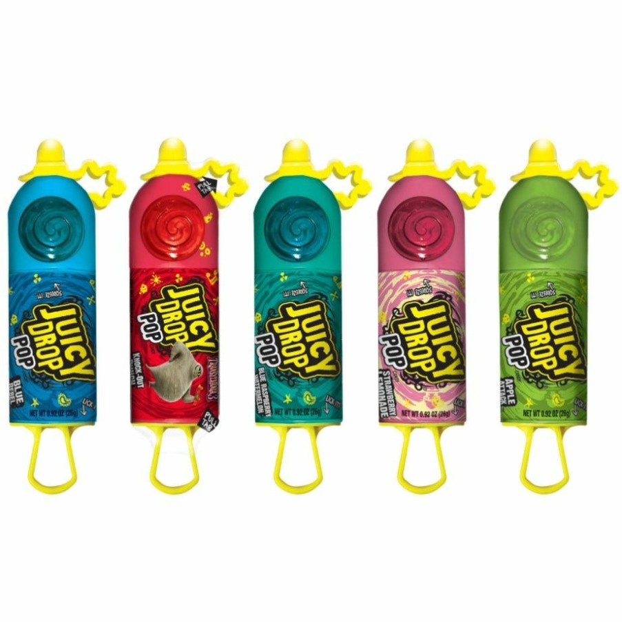 Hot Various Brands Juicy Drop Pop Sour Liquid Candy Assorted Flavors, 0.92 Oz. Hard Candy & Lollipops