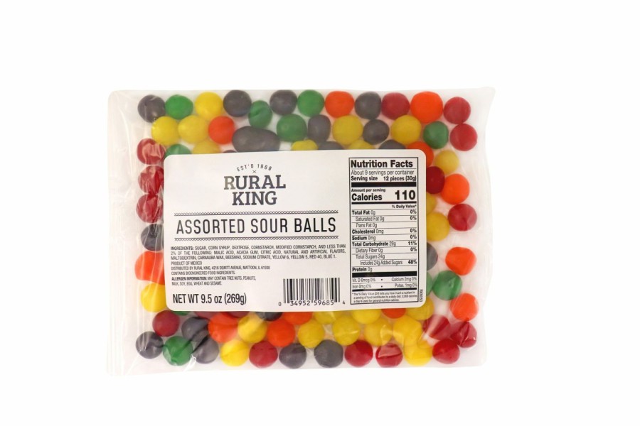 New Rural King Assorted Fruit Sour Balls Candy & Gum