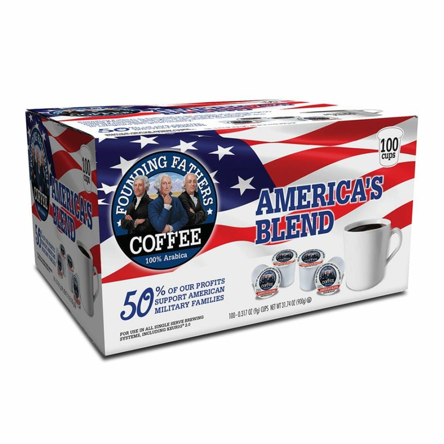 Clearance Founding Fathers America'S Blend Single-Serve Coffee Pods, 100 Count Coffee Supplies