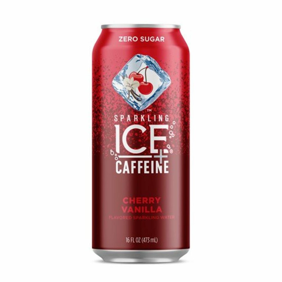 Online Sparkling Ice +Caffeine Cherry Vanilla Sparkling Water, 16 Oz.