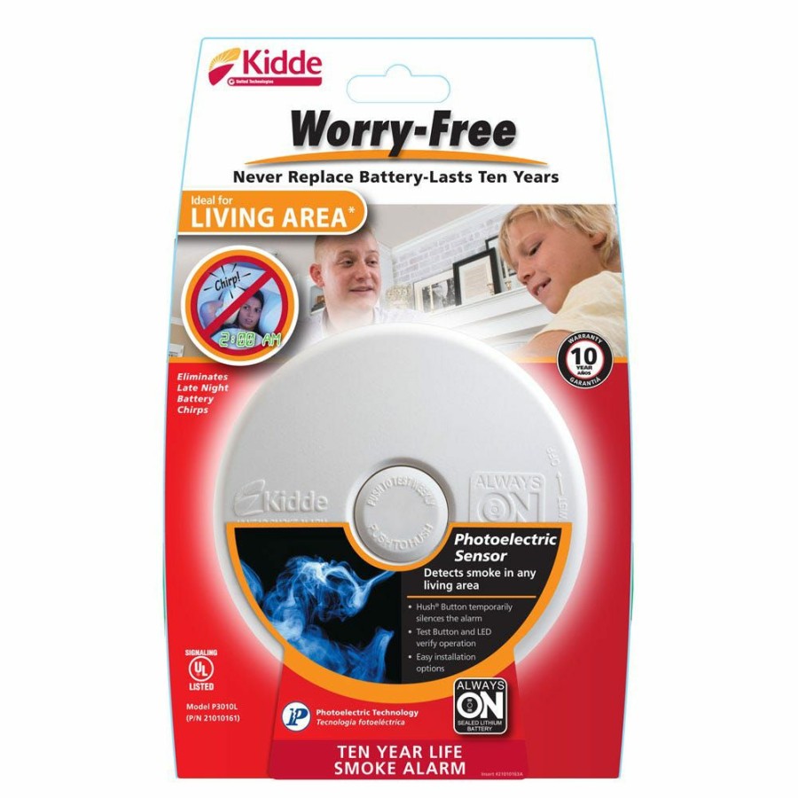 New Kidde P3010L Worry-Free Living Area 10 Yr Sealed Battery Smoke Alarm 21010164 Detectors & Alarms