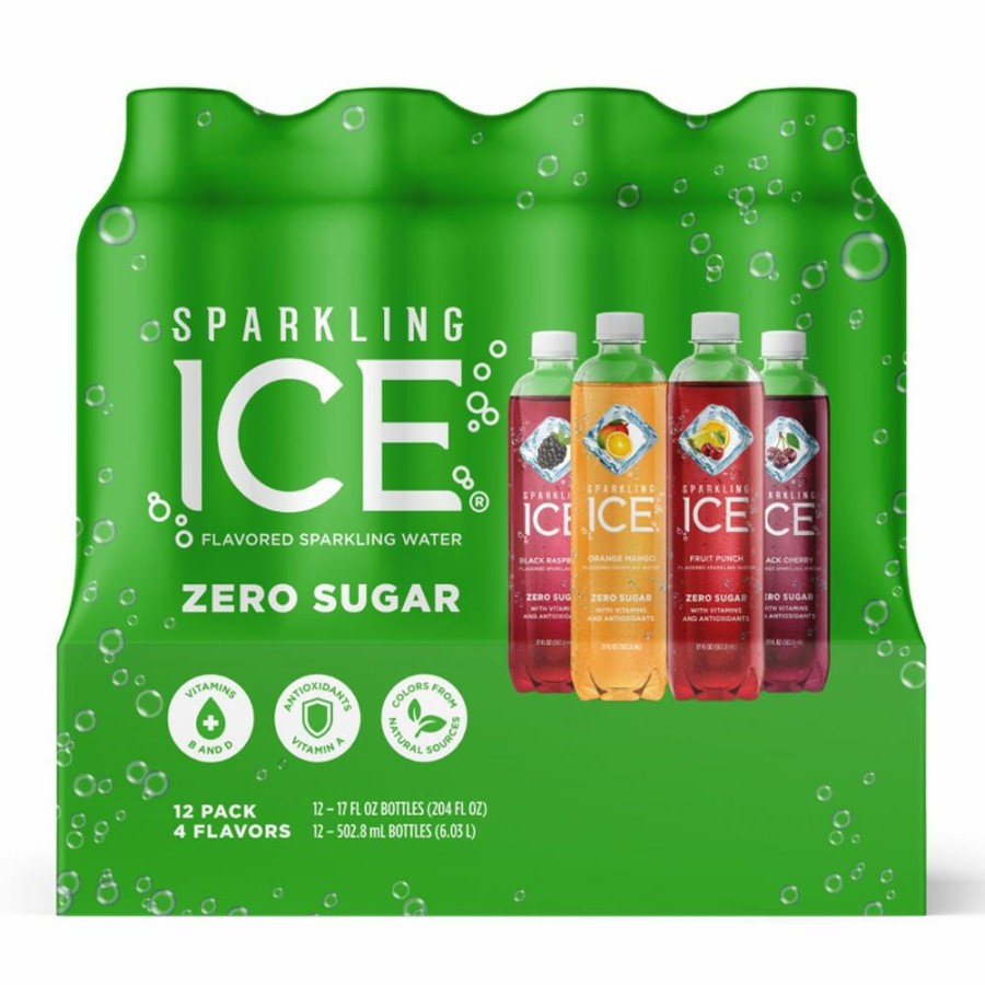 New Sparkling Ice 17 Oz. Bottle Green Variety, 12 Pack Water