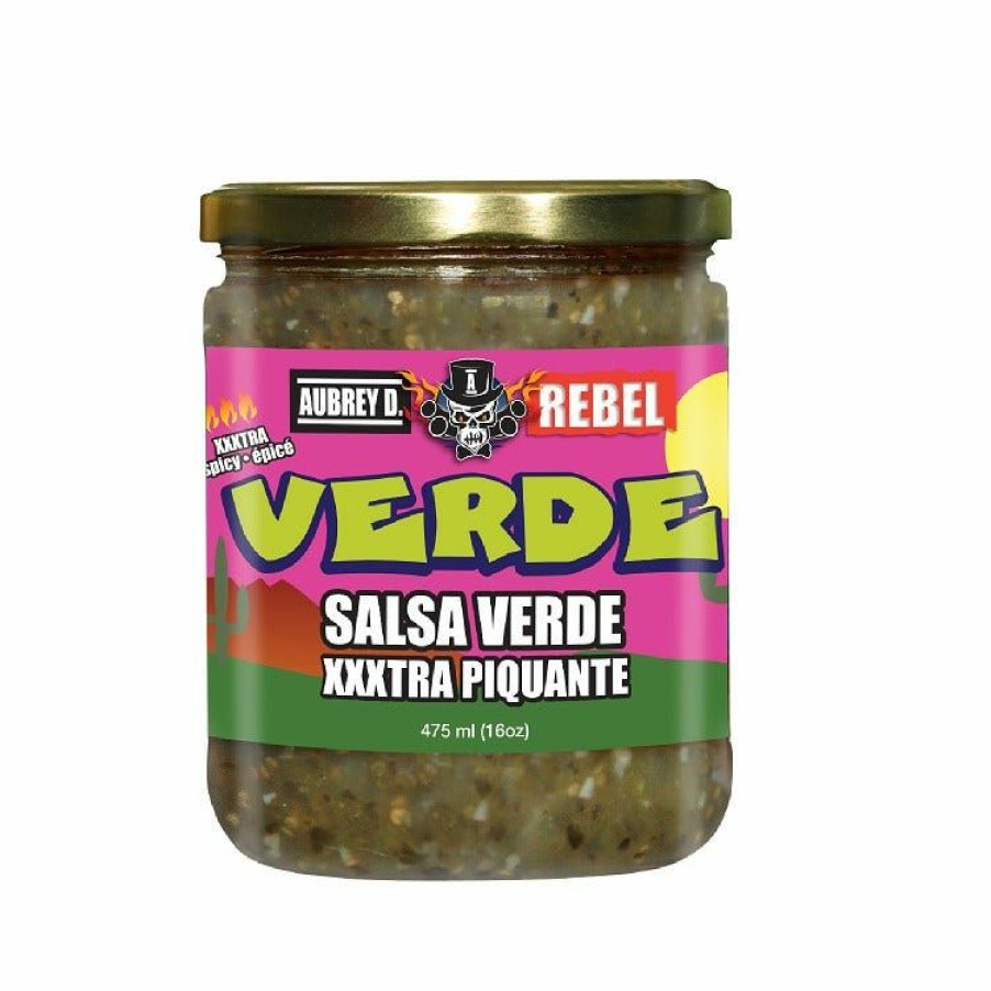 Online Aubrey D. Rebel Salsa Verde Xxxtra Piquante, 16 Oz. Condiments & Sauces