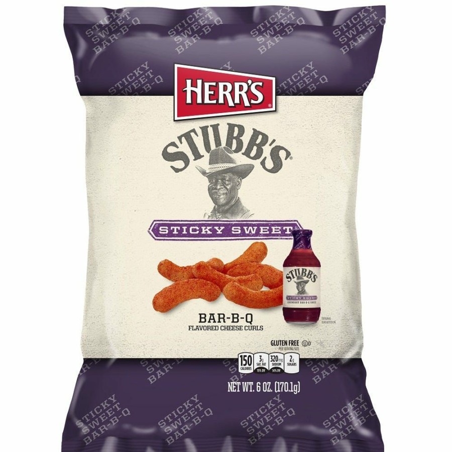 Clearance Herr'S Stubb'S Sticky Sweet Cheese Curls, 6 Oz. Chips & Crackers